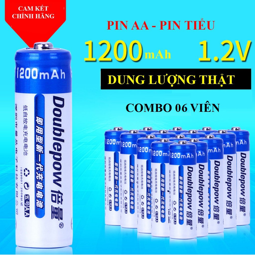 Bộ sạc pin đa năng doublepow 6 khe DP-U06 - dùng sạc pin AA,AAA từ cổng USB tiện lợi (tùy chọn pin)