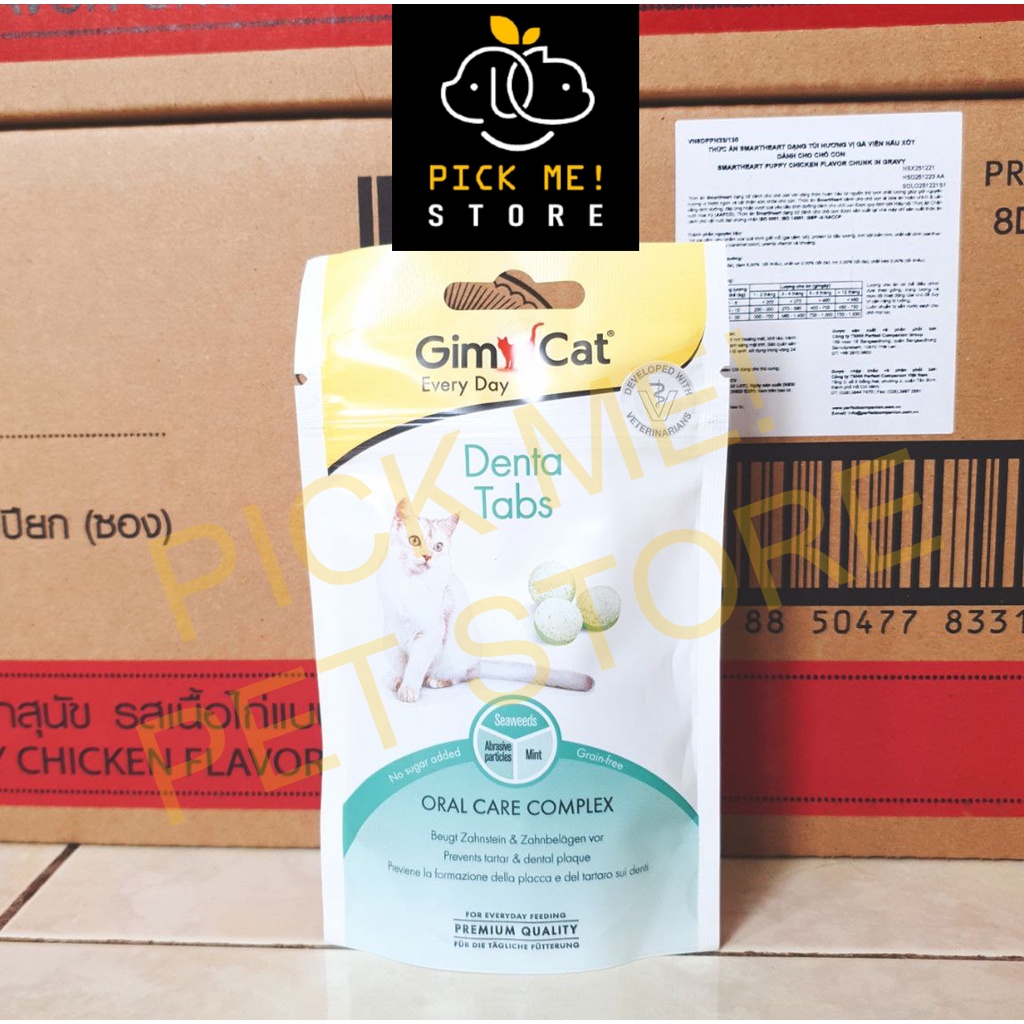 [Gói 40g] Viên Snack Gimcat Tabs Tab Multi Vitamin, Cỏ Mèo, Phô Mai, Kitten Tabs, Babytab, Dưỡng Da Lông, Mèo Con