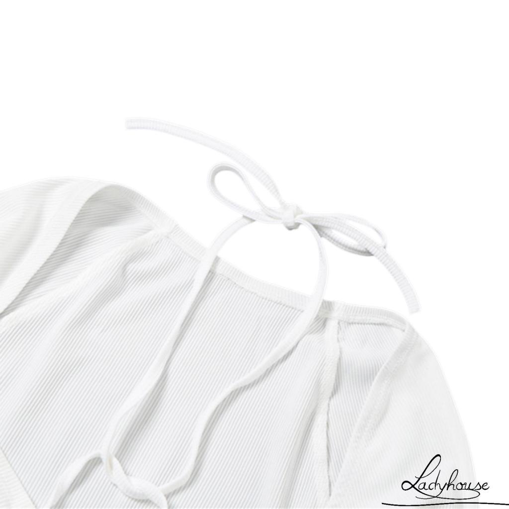 Áo Thun Tay Dài Cổ Vuông Hở Rốn Màu Trơn Thời Trang Dành Cho Nữ