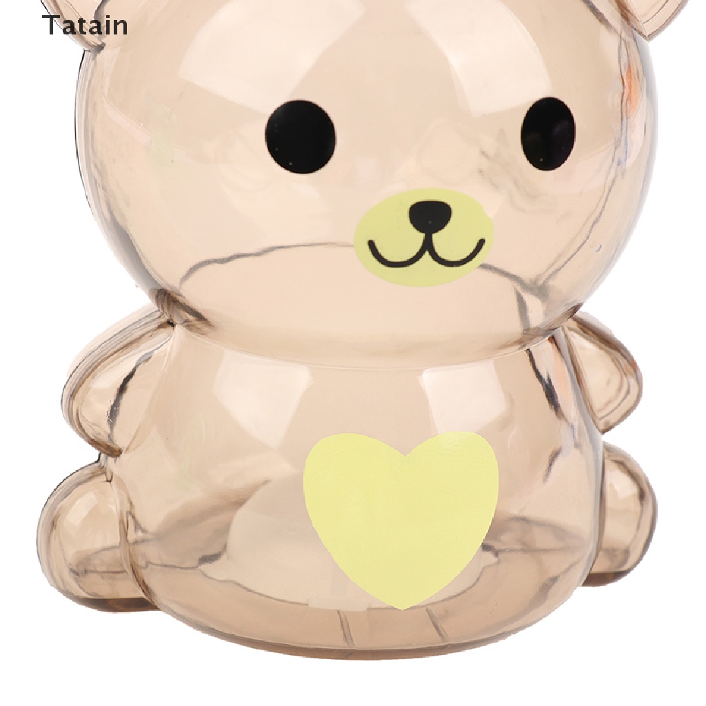 Hộp đựng tiền tiết kiệm hình gấu trong suốt đáng yêu cho bé