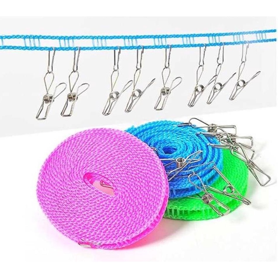 Dây phơi quần áo dài 5m chống gió xô lệch nhựa bền chịu được nắng mưa BB 70006