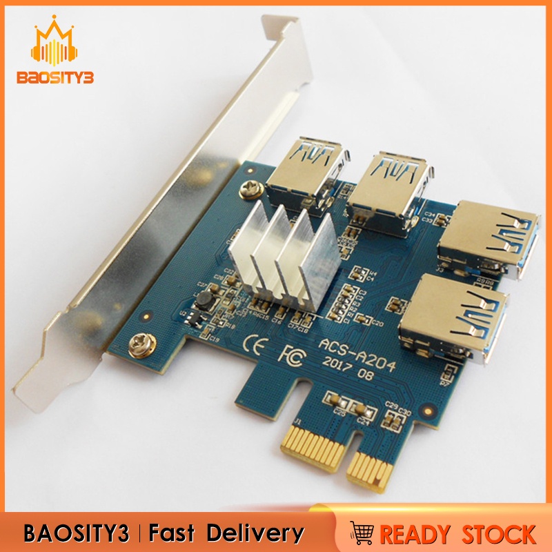 [baosity3]PCI-E 1 to 4 PCI Express Slot 1x to 16x USB 3.0 Extender Board Expansion