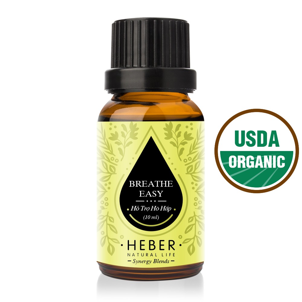 Tinh Dầu Hỗ Trợ Hô Hấp Breathe Easy Blend Heber Natural Life, Cao Cấp Nhập Khẩu, Thiên Nhiên Nguyên Chất, 10ml/30ml/50ml