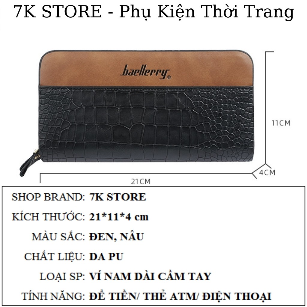 Ví nam dài cầm tay da cao cấp thời trang nhiều ngăn túi đựng tiện ích 7K STORE VN02