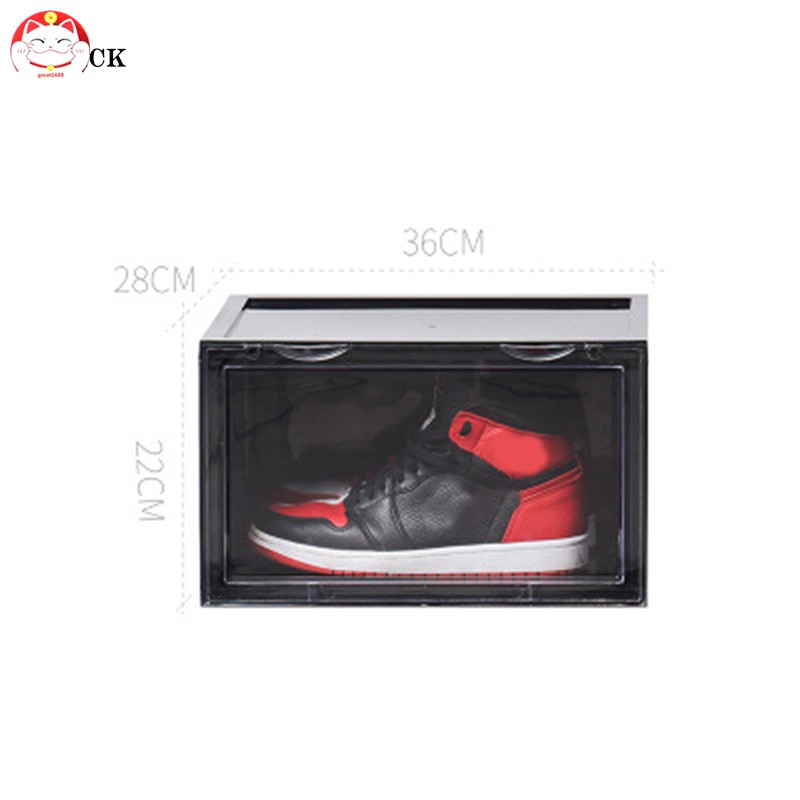 ✂GT⁂ Sneaker Shoe Box Acrylic Sneaker Display Box Shoes Storage Case Organizers Stackable Foldable