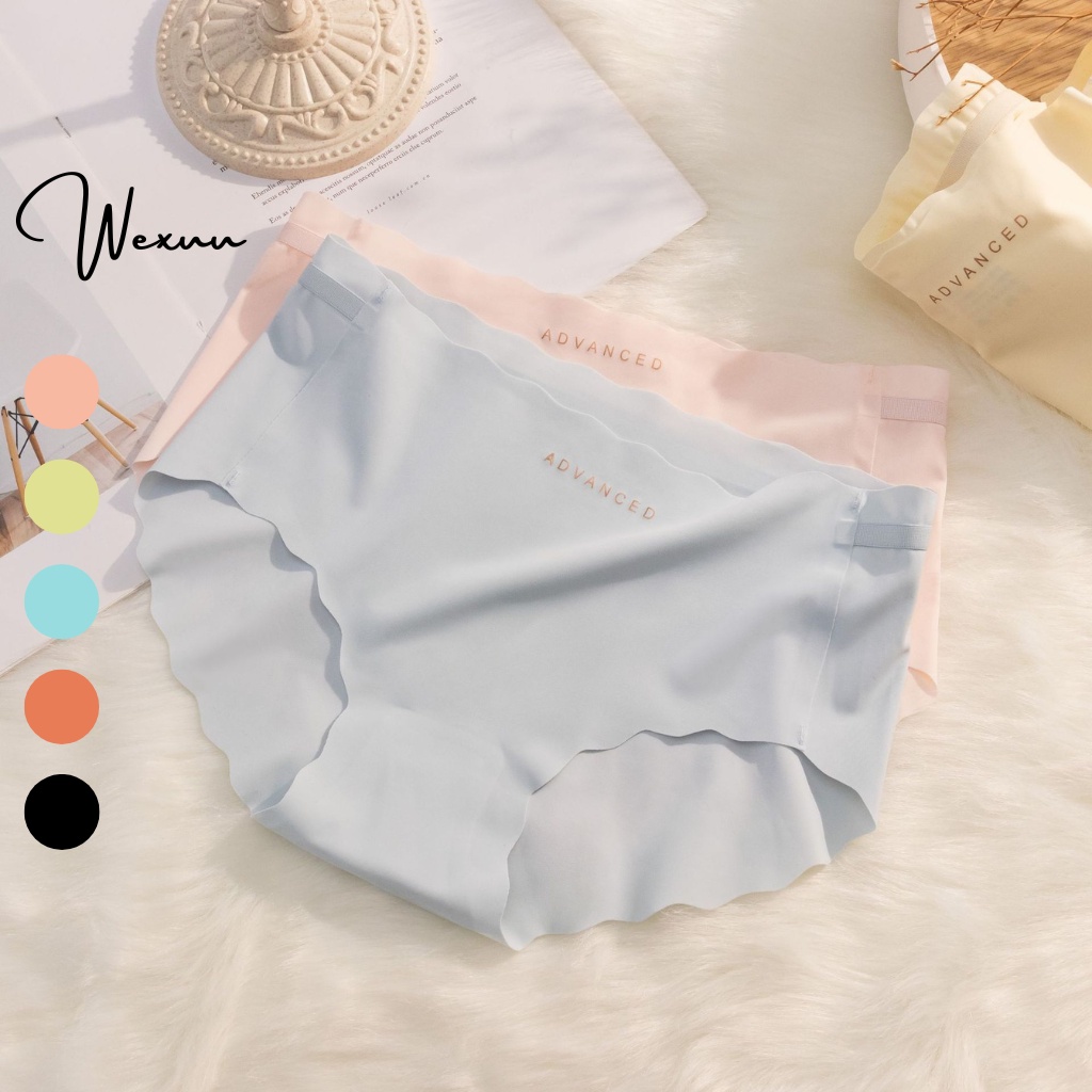 Quần lót nữ vải cotton gân tăm co dãn, không đường may viền lượn sóng tông màu nhẹ nhàng - Wexuu Design  QC127