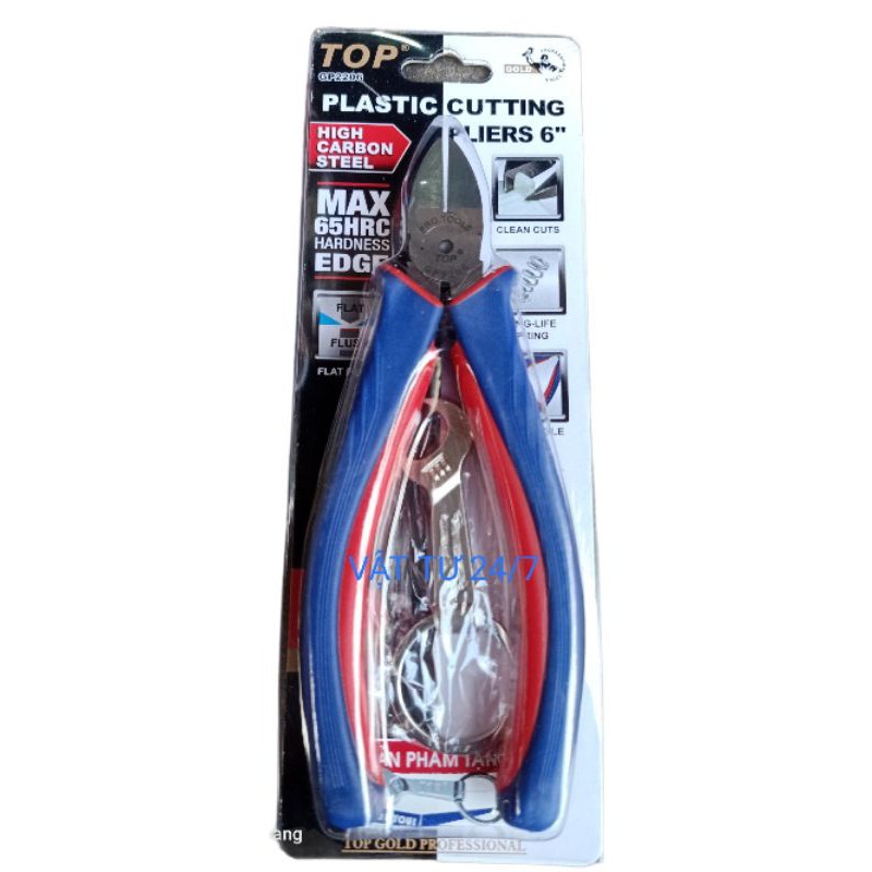 Kìm cắt nhựa TOP cắt ba dớ vỏ dây điện Plastic Cutting Pliers 5&quot; và 6&quot; bằng thép Carbon