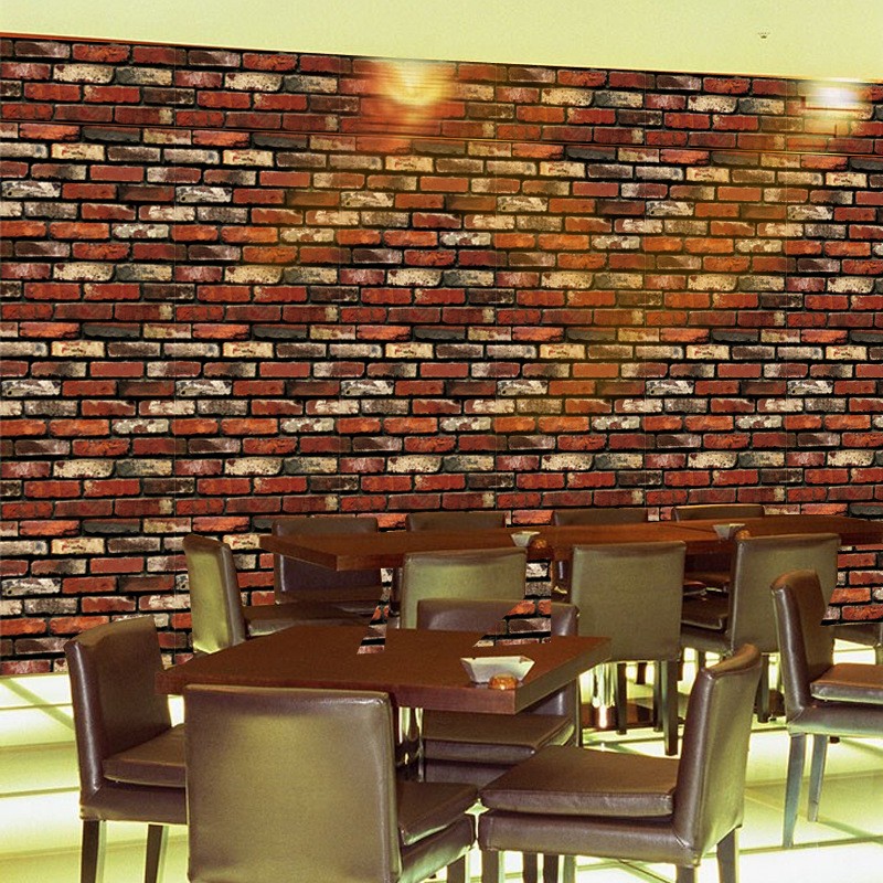 Giấy dán tường gạch 3D đỏ - khổ rộng 0.45m | BigBuy360 - bigbuy360.vn