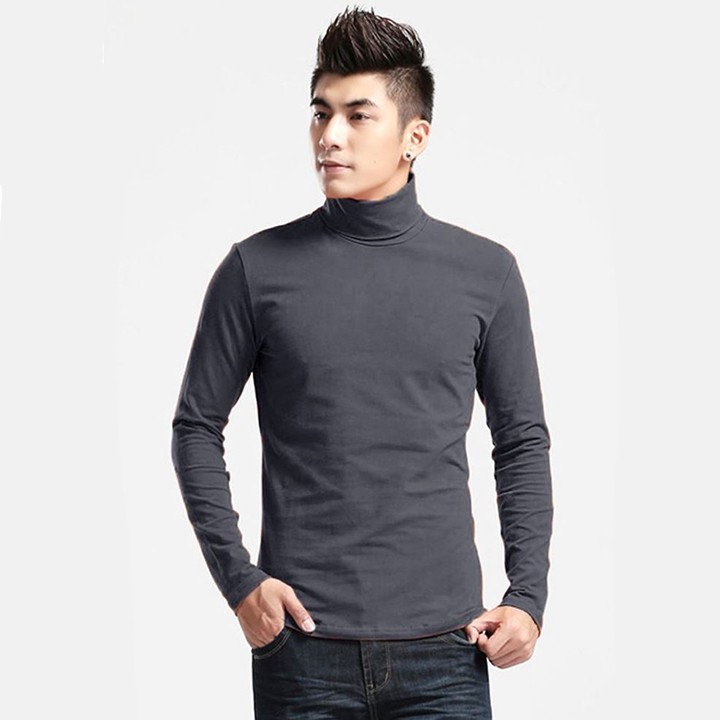 Áo Giữ Nhiệt Nam Lót Nỉ 100% Cotton Cao cổ phong cách hiện đại