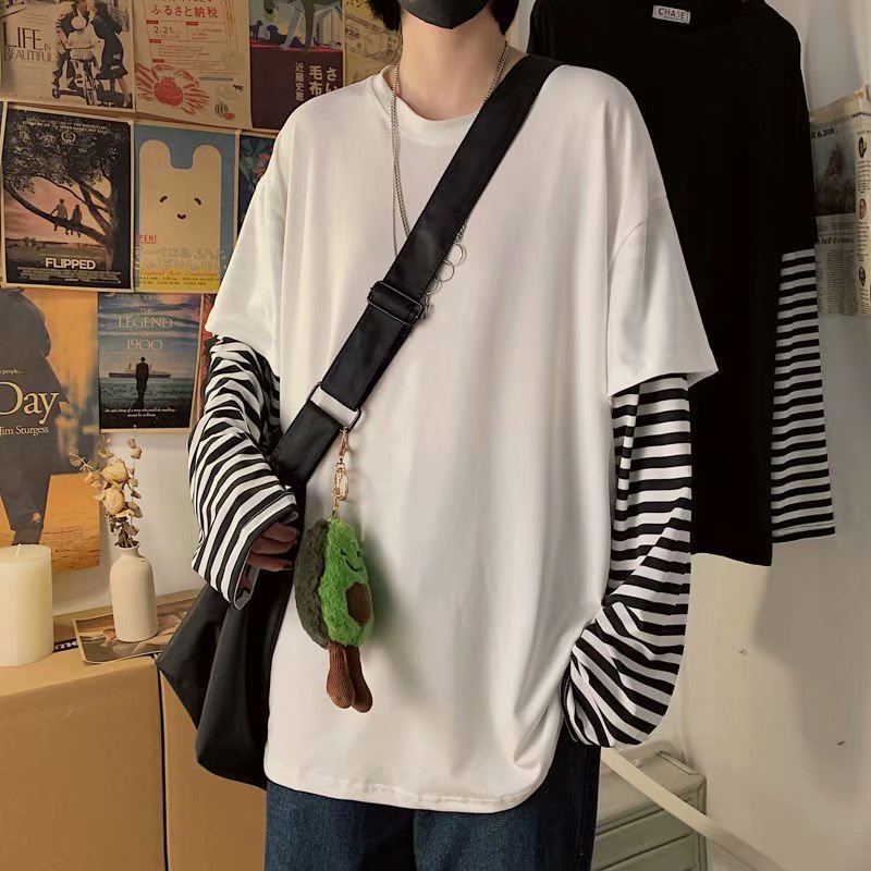 Áo thun tay dài cổ tròn dáng rộng in chữ size s-3xl thời trang cho nam và nữ