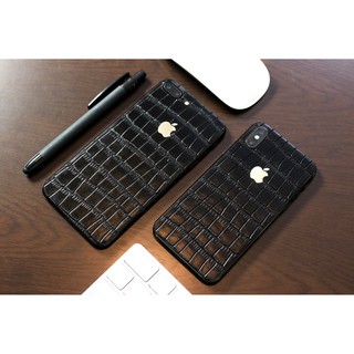 Miếng Dán Da IPhone - Vân Cá Sấu Đen