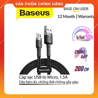 Cáp Sạc Baseus Cafule Micro USB ⚡𝐒𝐀̣𝐂 𝐍𝐇𝐀𝐍𝐇⚡dành cho Smartphone Android 1m/2m ( 2.4A/1.5A)