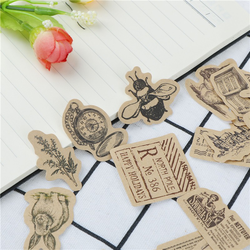 Faph Set 46 Miếng Dán Trang Trí Album / Nhật Ký Họa Tiết All Things In The World Sáng Tạo DIY
