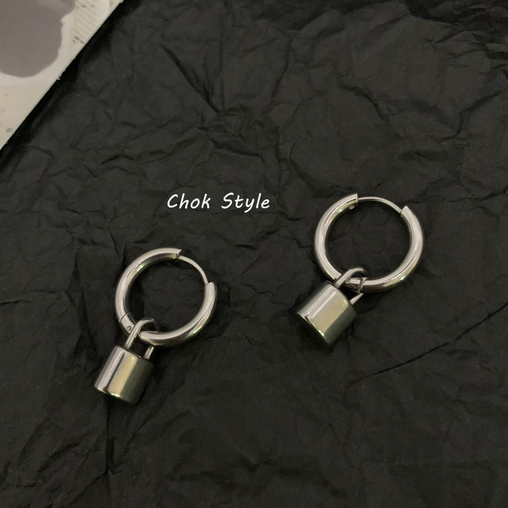 Khuyên Tai Thời Trang Hình Ổ Khóa Độc Đáo