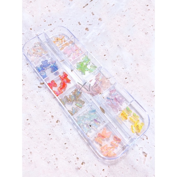 KHAY BƯỚM NHỰA XÀ CỪ 3D TRANG TRÍ MÓNG 🦋 - XIE dụng cụ nail&amp;mi 🦋