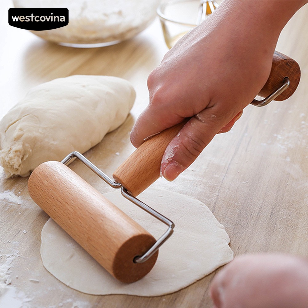 Phương Tây✔ Cây Lăn Bột Làm Bánh Hai Đầu Bằng Gỗ