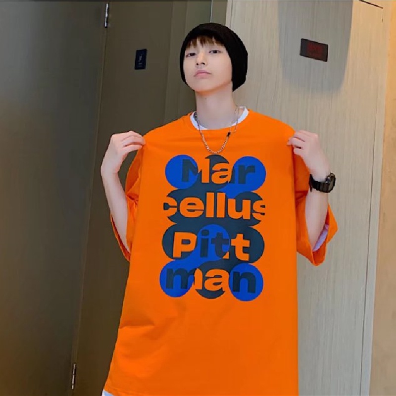 Áo Thun Tay Ngắn Dáng Rộng In Chữ Phong Cách Hàn Quốc Thời Trang Mùa Hè Cho Nam Và Nữ size M-5XL