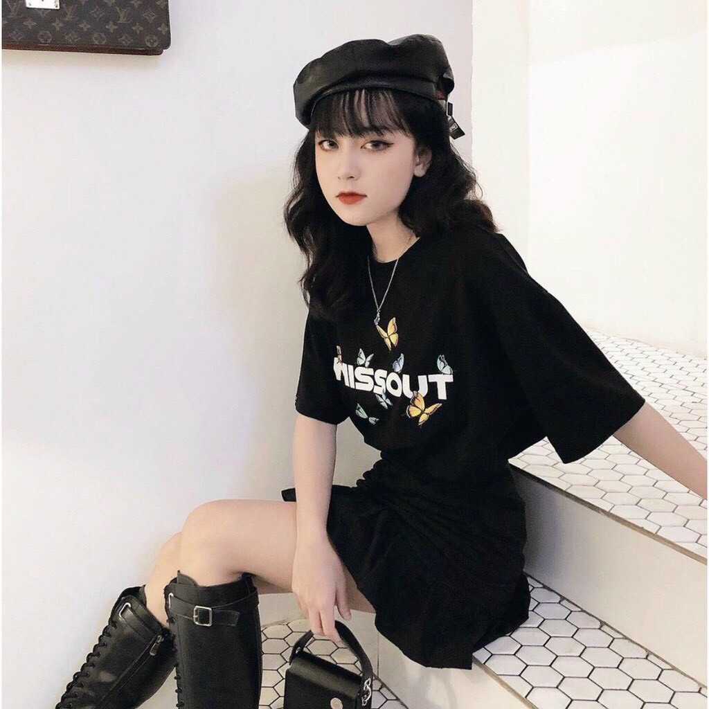 [HÀNG BÁN SHOP] Áo thun nữ form rộng tay lỡ, Áo form rộng nữ in chữ MISSOUT hot cute.