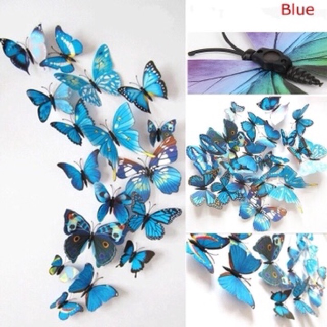 Set 12 miếng dán tường hình bướm 3D độc đáo