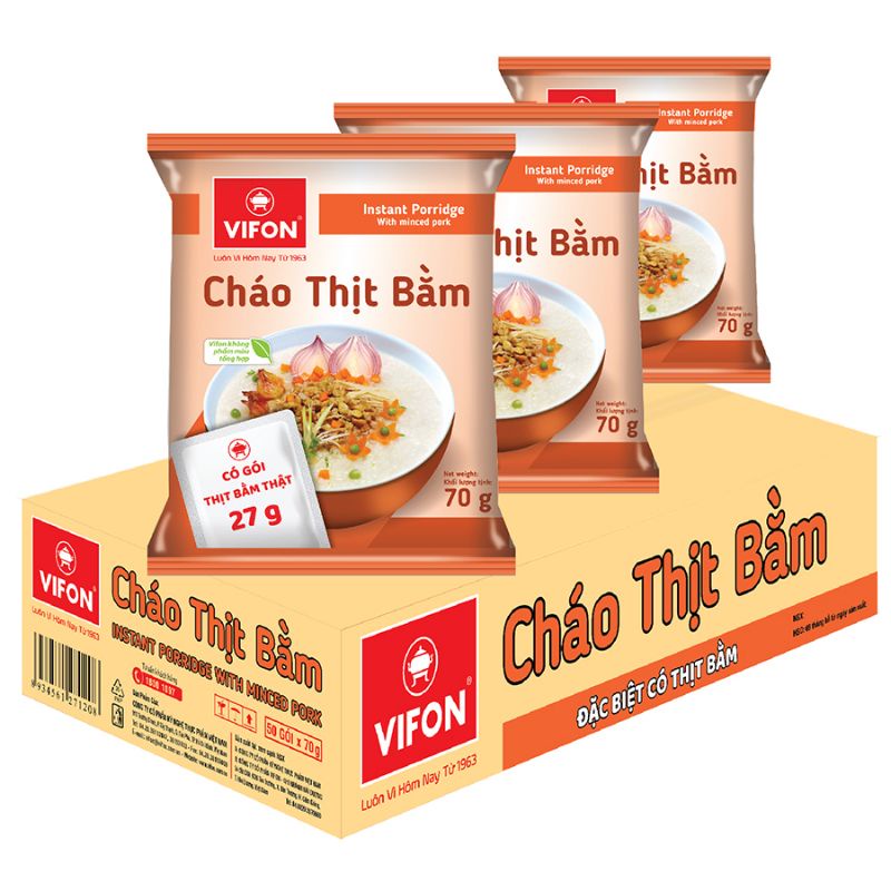 Cháo thịt bằm Vifon 70gr (có gói thịt thật) th 50 gói
