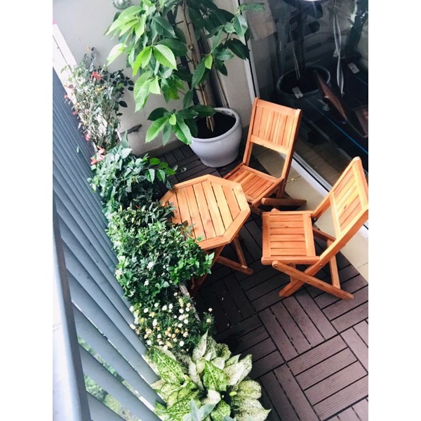 Bộ Bàn Ghế Ban Công Sân Vườn Gấp Gọn (1 Bàn 2 Ghế)