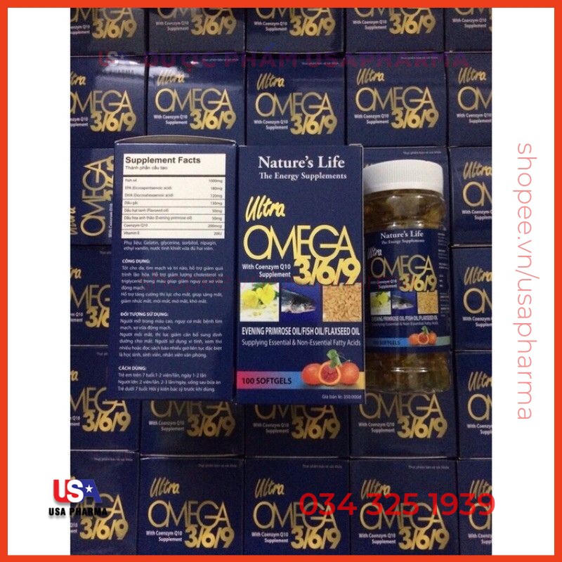 Viên dầu cá Omega 369 USA bổ não, sáng mắt, khỏe tim mạch - 100 viên