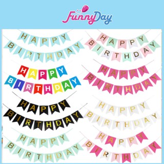 Dây cờ happy birthday [BẰNG  GIẤY CỨNG] - Phụ Kiện Trang Trí Tiêc Sinh Nhật