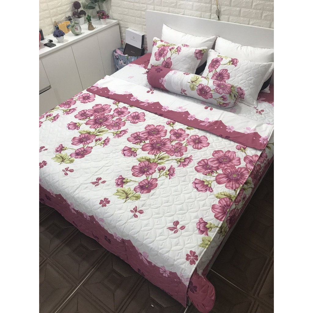 Bộ Chăn Ga Gối Trần Bông Ga Phủ free size (Lồng được ruột)