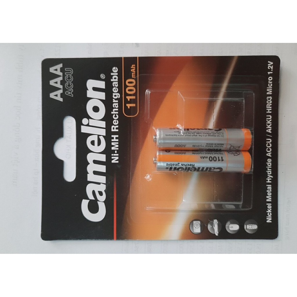 Pin sạc camelion aaa dung lượng 1100mAh vỉ 2 viên