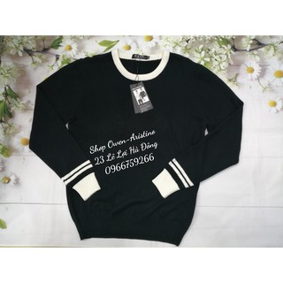 [OWEN SALE] ÁO LEN ĐEN CỔ VIỀN TRẮNG MẪU MỚI 2021 GIẢM GIÁ