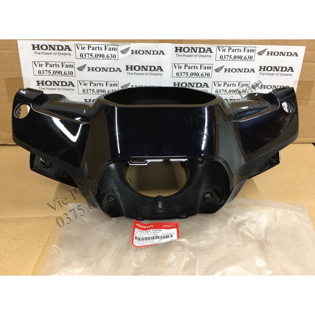 Combo bộ vỏ đầu 2 món ốp trên dưới Dream 110 2013-2016 màu Nâu, màu Đen bóng, hàng chính hãng Honda mới 100%