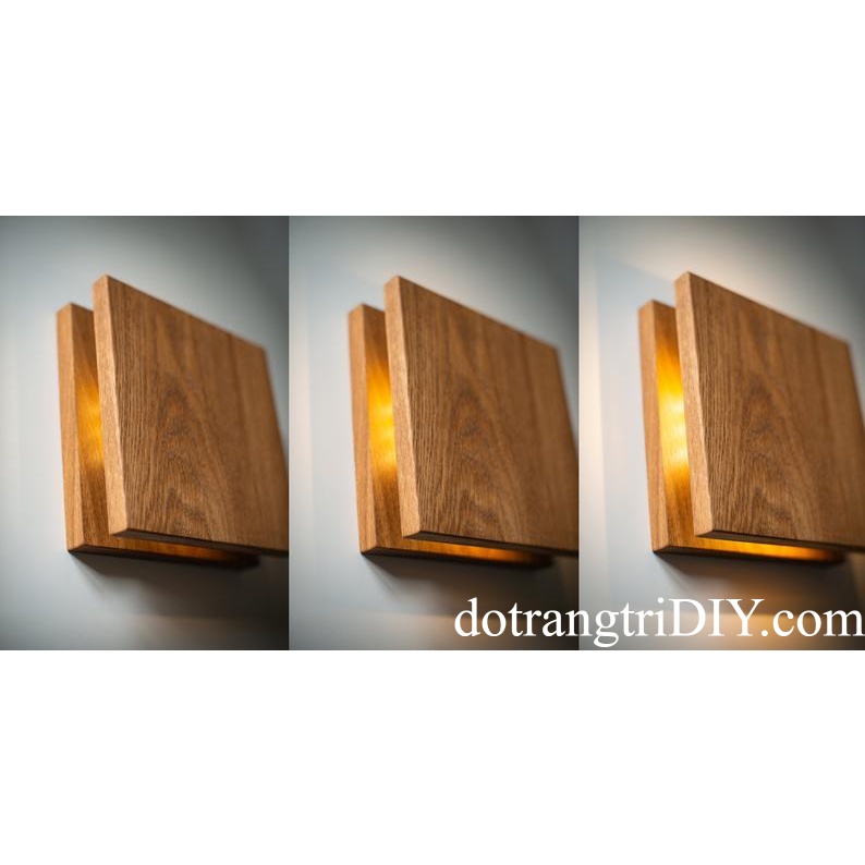 Đèn gỗ trang trí ốp tường vuông LS222207