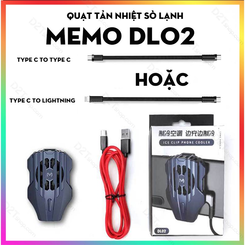 MEMO DL02 , DL03 | THẾ HỆ 2 -TẢN NHIỆT NHANH HƠN | Quạt tản nhiệt gaming cho điện thoại, tản nhiệt sò lạnh siêu mát