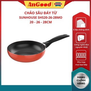 Chảo nhôm chống dính đáy từ SUNHOUSE SHS20MO-SHS26MO, chảo sâu lòng dùng để xào chiên thức ăn đều dẽ dàng