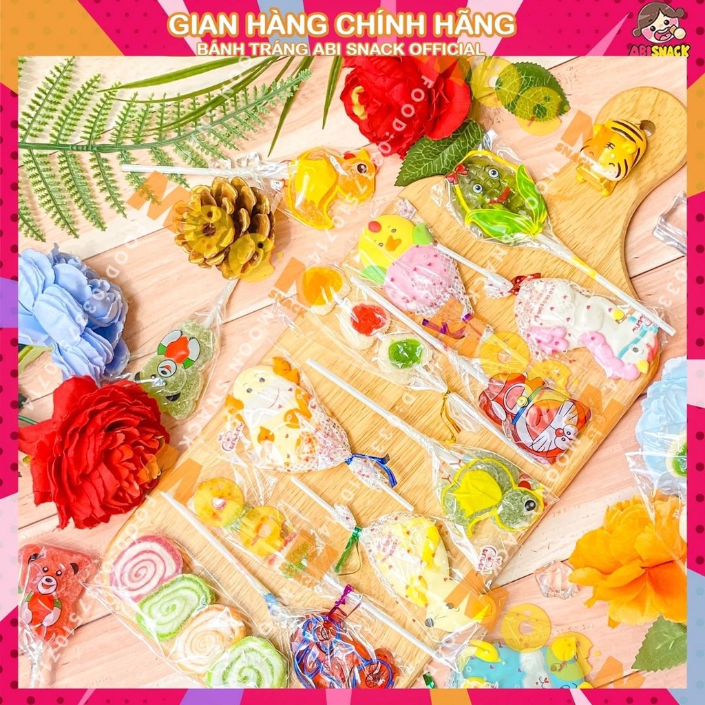 Combo 5 cây kẹo dẻo xiên loại que mềm và cứng hình dáng đông vật/ con giáp