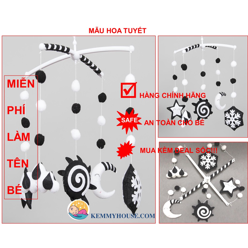 (Cực rẻ) Treo nôi hình hoa tuyết kích thích thị giác cho bé