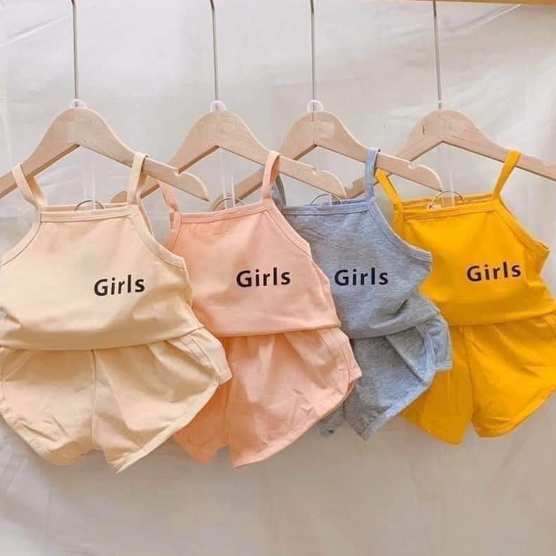 [MẪU MỚI] BỘ HAI DÂY BABY GIRLS CHẤT COTTON MỀM MÁT CHO BÉ YÊU 8-20KG