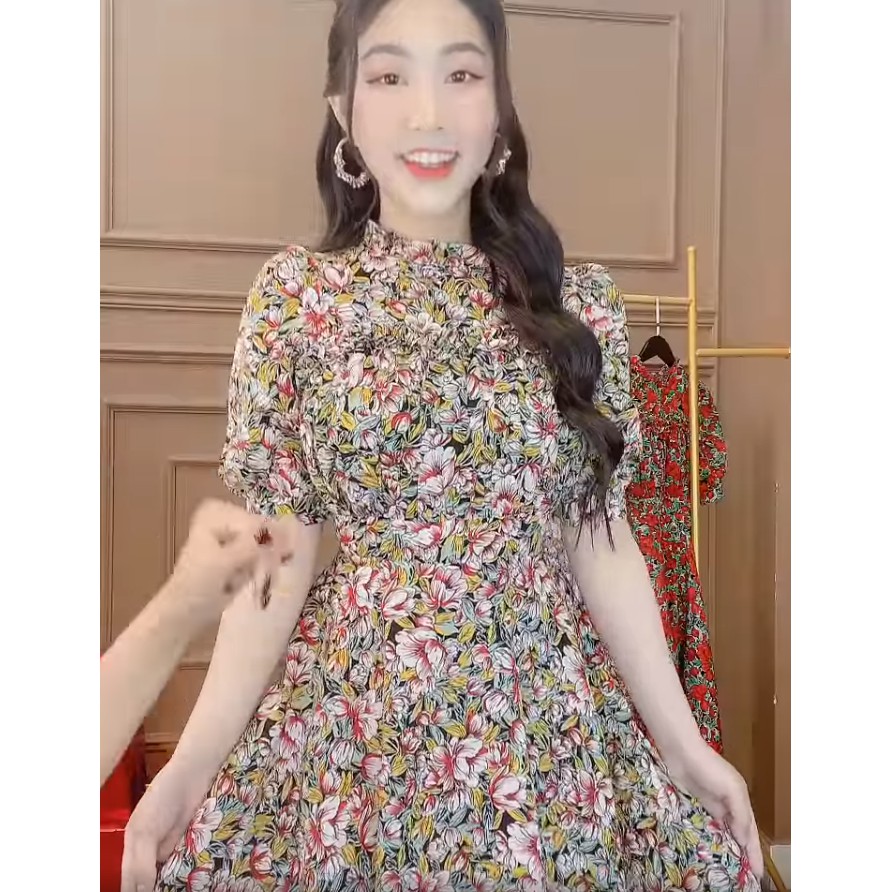 [Mã SKAMA06 giảm 8% tối đa 50K đơn 250K] Monoco- Váy hoa cổ bèo tay lỡ mới -8493 | BigBuy360 - bigbuy360.vn