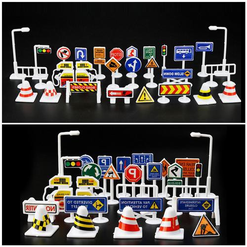 28 miếng phụ kiện ô tô đồ chơi trẻ em biển báo giao thông biển báo giao thông phiên bản tiếng anh
