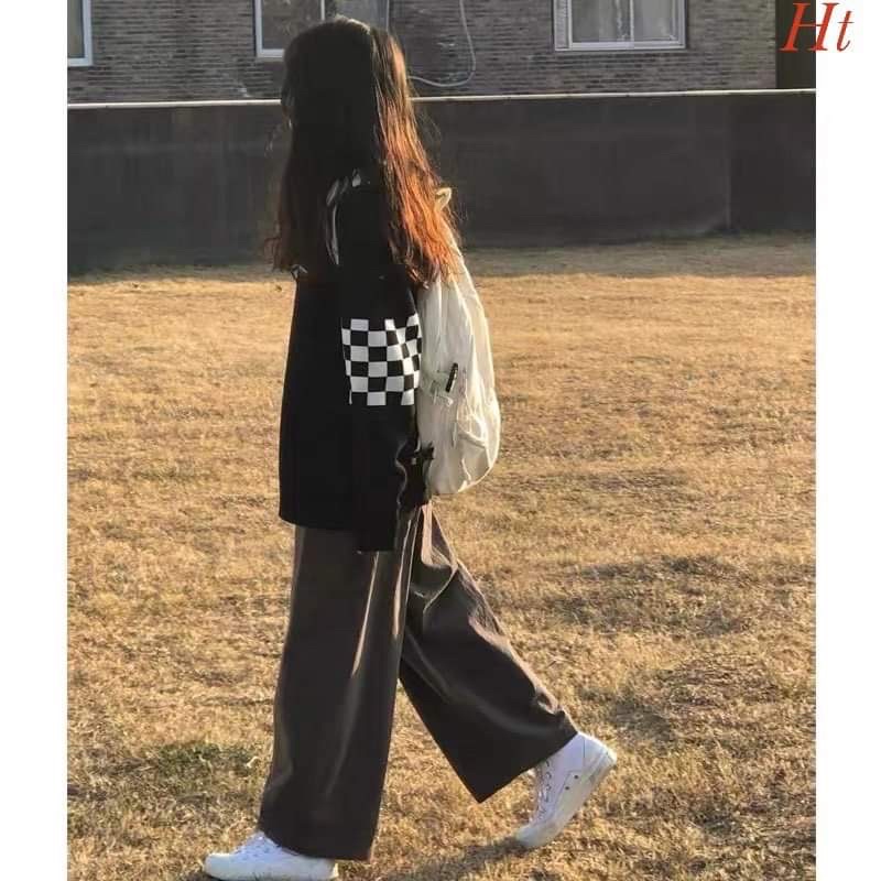 Áo khoác nỉ cotton caro vòng tay H2A677