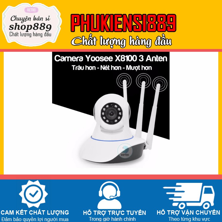 CAMERA WIFI IP DÙNG APP YOOSEE X8100 GIÁM SÁT NGÀY ĐÊM 360 ĐỘ 3 RÂU CÓ HỖ TRỢ HỒNG NGOẠI