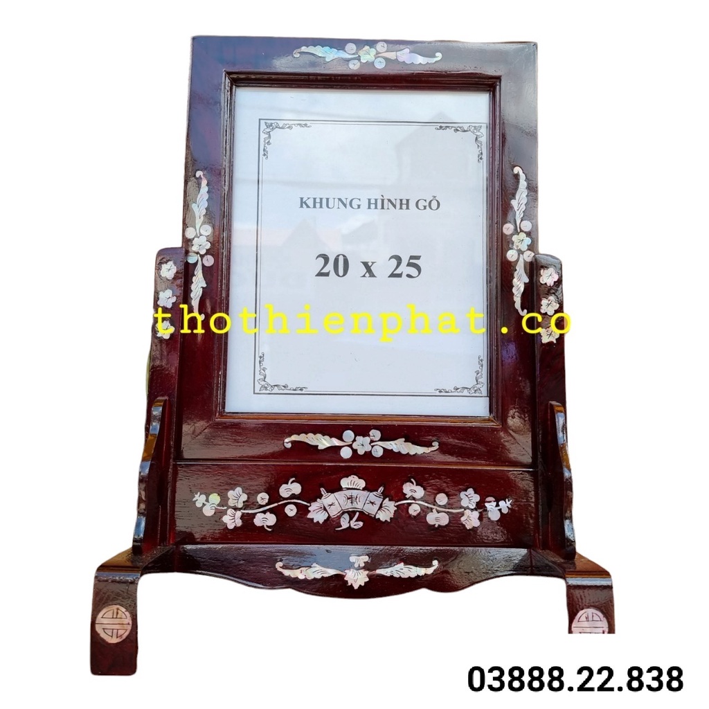 Khung hình thờ cẩn gỗ tràm màu đen 20 x 25