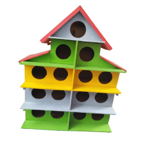 Chuồng chim bồ câu bằng gổ 15 lỗ sơn màu