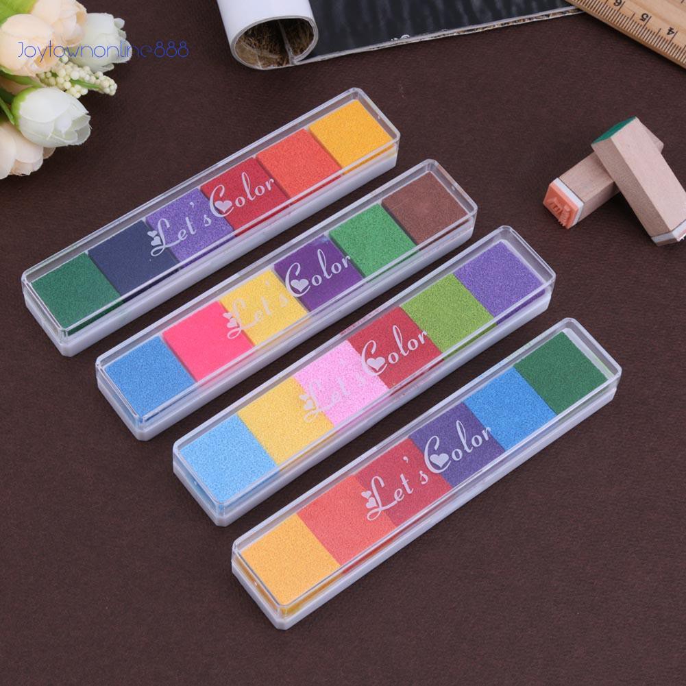 Joeღ HOT! Hidup bahagia DIY Scrapbooking Colorful Ink Pad Stamp Decor 6 Colors Fingerprint Inkpad