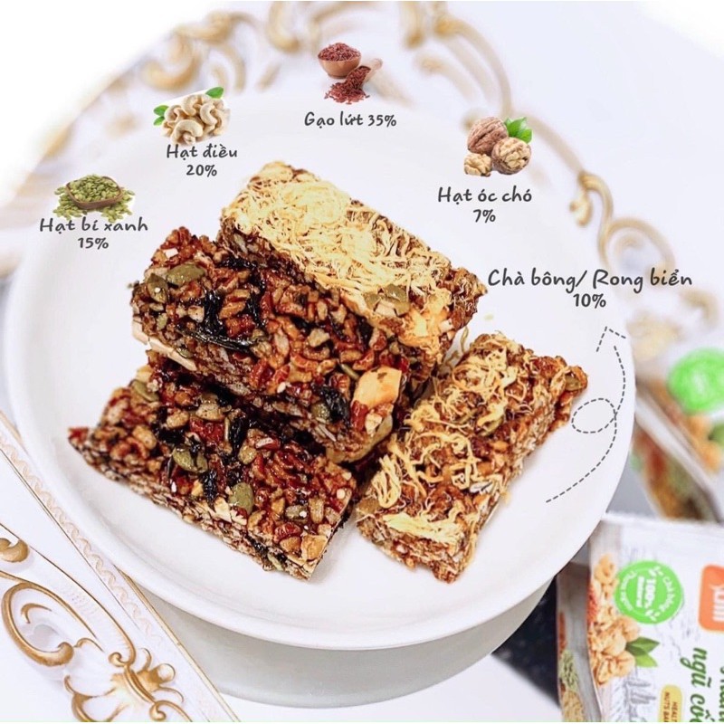 Thanh Cơm Gạo Lứt Sấy Ngũ Cốc HerbSlim Thơm Ngon Bổ Dưỡng, Hỗ Trợ Giảm Cân- Vị Chà Bông Và Rong Biển Siêu Dễ Ăn