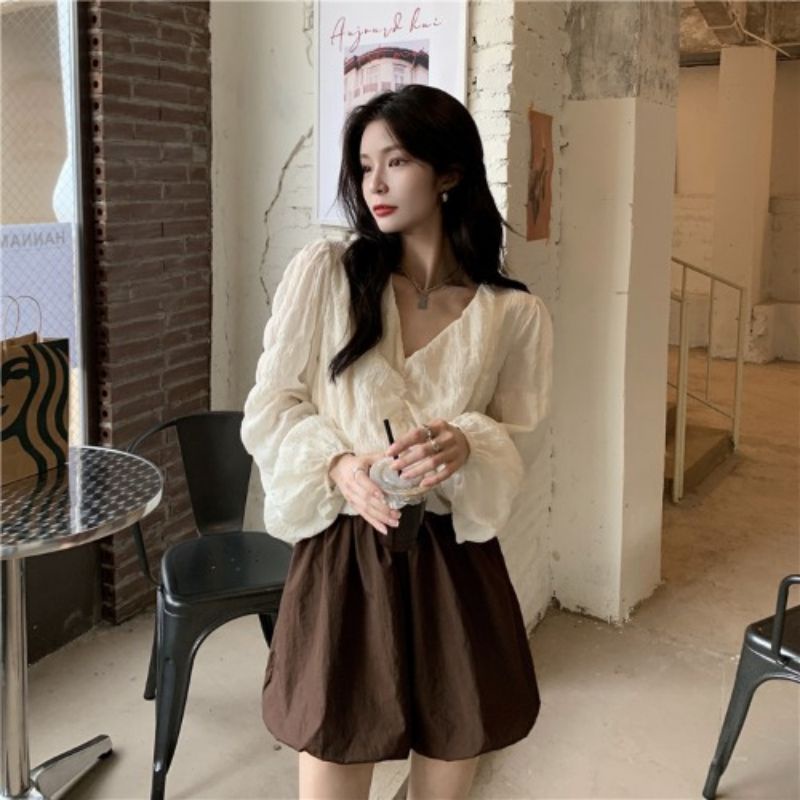 Set váy nữ set áo chân váy thu đông nữ set váy len nữ Hàn Quốc
