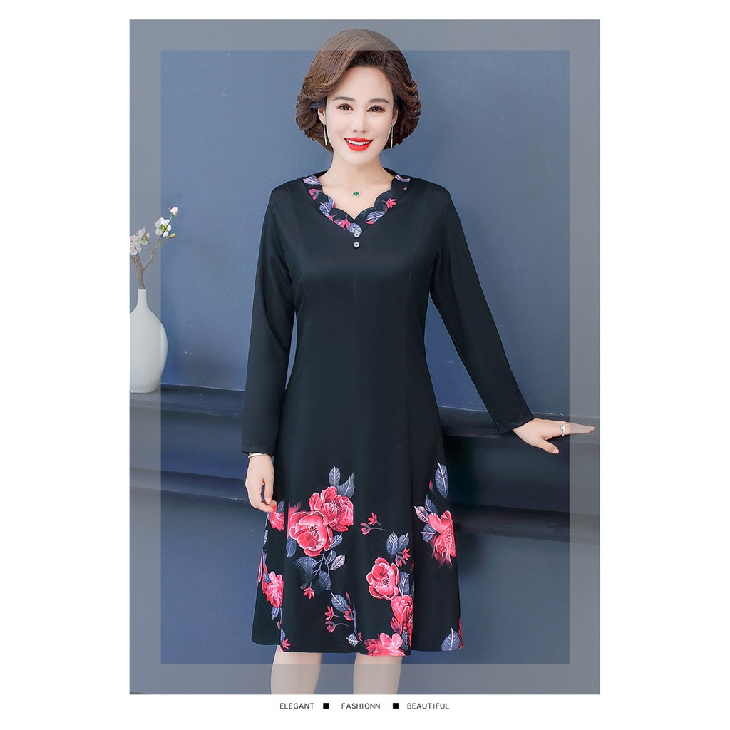 Váy trung niên tay dài