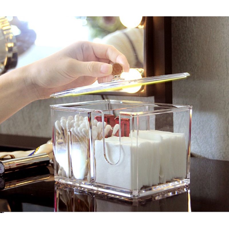 Hủ đựng đồ 2 ngăn mica,,,