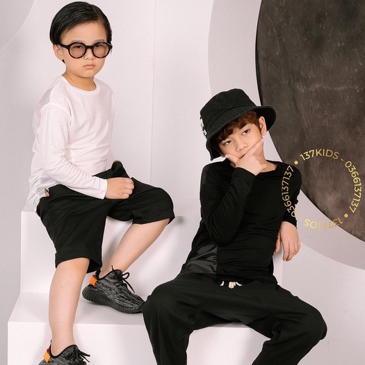 Áo phông cotton dài tay phong cách hiphop cho bé trai 137KIDS