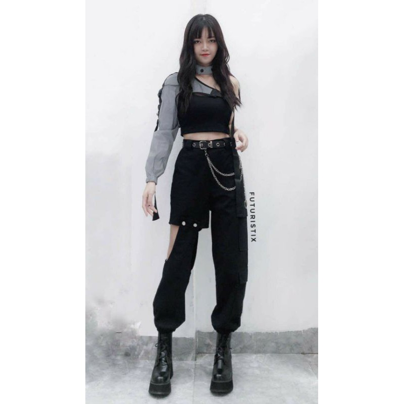 (sẵn) mua 1 tặng1 -quần jogger kaki hở đùi bấp cúc